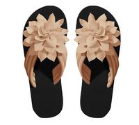 Infradito da donna slip-on con decorazione floreale, estive, larghezza H, leggere, comode, con supporto per l'arco plantare, pantofole da bagno, casual, morbide, scarpe da spiaggia, pantofole estive