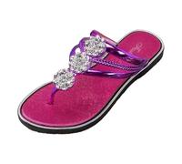Infradito da spiaggia da donna, con strass, glitter, per vacanze, viaggi, antiscivolo, leggere, comode, per piscina, bagno e casa, 016, 41 EU