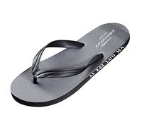 Infradito da uomo, casual, leggere, classiche, estive, da spiaggia, comode, con suola con lettere, Grigio, 42.5 EU