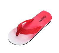 Infradito da uomo, comode pantofole antiscivolo da doccia, fondo piatto, infradito estive per esterni, comode e traspiranti, pantofole da bagno leggere per spiaggia/piscina, Rosso, 41 1/3 EU