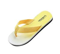 Infradito da uomo, comode pantofole antiscivolo da doccia, fondo piatto, infradito estive per esterni, comode e traspiranti, pantofole da bagno leggere per spiaggia/piscina, Giallo, 40 2/3 EU