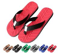 infradito da uomo e donna, infradito - comodi sandali da bagno, sandali larghi e estivi, da spiaggia, estivi, da spiaggia, antiscivolo, pantofole, Colore: rosso, 43 EU
