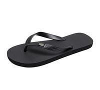 Infradito da uomo, non slip, per viaggi, lino, per interni, in bambù, antiscivolo, antiscivolo, resistenti all'usura, Nero , 42 EU