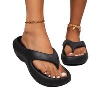 Infradito Donna Ciabatte infradito in EVA con piattaforma spessa for donna, estive, con punta a clip, antiscivolo, sandali da spiaggia, comode, morbide, con suola nuvola Infradito Comode(Black,40-41)