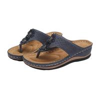Infradito Donna Con Zeppa Per Spiaggia - Scarpe Basse Donna Estive Apert | Sandali Platform Pianta Larga Ciabatte Con Fiori Suola Antiscivolo Pantofole Leggere Morbide Scarpe Per Vacanze Al Mare