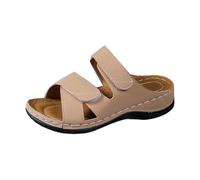 Infradito Donna Estive Comode Sandali con Suola Spessa, Design Traforato e Dettagli per Un Comfort Perfetto sotto Il Sole. (Beige, 40)