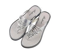 Infradito Donna Estive Vendita, Sandalo Gioiello Donna Moda Eleganti Flip-Flop Sandali da Spiaggia Leggero Ciabatte Estive Pantofole Punta Aperte Scarpe all’Aperto Antiscivolo Gomma Suole Scarpe