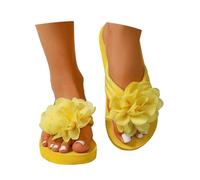 Infradito Donna Mare Estive Piatto 36-43 EU in EVA con Zeppa e Fiore Ciabatte Piscina Eleganti Flip Flops Hawaiana Casual Pantofole Casa Comode per Doccia Hawaiana Spiaggia Viaggio Uscire,Giallo,37