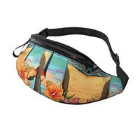 Infradito e con scena di spiaggia tropicale, per uomo e donna, leggero e regolabile, alla moda per viaggi, escursioni e corsa