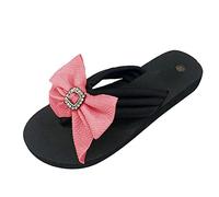 Infradito estive da donna con fiocco floreale, sandali da spiaggia | comodi slip-on stile infradito calzature per abbigliamento casual | design leggero con suola in EVA, rosa, 38.5 EU