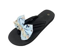 Infradito estive da donna con fiocco floreale, sandali da spiaggia | comodi slip-on stile infradito calzature per abbigliamento casual | design leggero con suola in EVA, blu cielo, 39.5 EU
