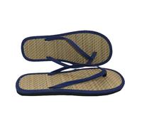 Infradito estive da donna, in rattan, giapponesi, con esterno e fondo piatto, pantofole comode per le donne, Blu scuro, 39 EU