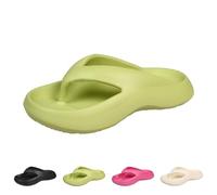 infradito estive da donna, suola spessa, morbide ciabatte da bagno, in tinta unita, antiscivolo, sandali da spiaggia, sandali leggeri da spiaggia, comodi sandali estivi, verde, 38 EU