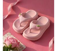 Infradito estivi carini per ragazze con decorazione 3D a fragola, sandali con suola spessa e cinturino tra le dita in EVA EUR25,EUR27,EUR28,EUR30,EUR32Piante