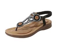 Infradito estivi da donna con strass, glitter, con zeppa, sandali estivi da donna, sandali estivi da donna, sandali da spiaggia, sandali aperti, sandali per il tempo libero, infradito bohémien