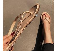 Infradito Glitter Moda Donna con Strass Sandali Infradito Ortopedici Comfort da Donna Mule Punta Aperta Loafer Mocassini Scarpe da Spiaggia Estive,Beige,US4/EU35