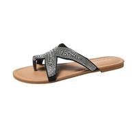 Infradito Gomma Donna,Ciabatte Donna Ortopediche,Piatti Cinturino Strass tra Dita Perfetti,Pantofole Moda Confortevoli Gomma Eva Regolabili Recovery per Doccia