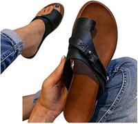 Infradito in pelle con punta ad anello, scarpe piatte separate con supporto per l'arco, pantofole per correzione dell'alluce valgo, sandali da spiaggia per escursioni all'aperto