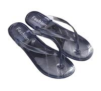 Infradito Infradito da Donna Infradito da Donna Spiaggia Estiva Piatta Chiaro Ragazze Pantofole Trasparenti Scarpe Diapositive da Donna, Gray, CN 40