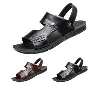 Infradito intrecciate in paglia, sandali con tacco a zeppa, comode scarpe spesse, ciabatte a punta chiusa, pantofole stabili leggere, comode e spesse, Nero , 46 EU