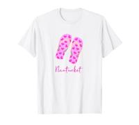 Infradito Nantucket Island Cape Cod Beach Love Heart Rosa Maglietta