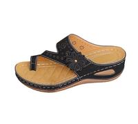 Infradito Nere Donna,Ciabatte Donna Ortopediche,Punta Aperta Design Floreale Ritagliato Indossare Indossare Durante,Pantofole Moda Confortevoli Gomma Eva Regolabili Recovery per Doccia