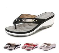 Infradito ortesi per Donna con Supporto per Arco Sandali per fascite Plantare per Piedi Piatti Comodi Sandali per Infradito ortopedici da Passeggio (Color : Black, Size : 41 EU)