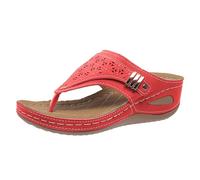 Infradito ortopediche da donna, sandali larghi da donna, comodi, con zeppa, scarpe ortopediche con supporto per l'arco plantare, pantofole estive con plateau da passeggio, sandali da recupero