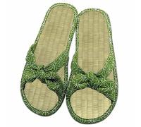 Infradito Paglia Donna Ciabatte Comode Estate Flip Flops Moda Pantofole, Sandali di Lino Scarpe per Coppie, Antiscivolo Resistenti al Sudore Flip Flops in Naturali(Size:39,Color:Verde)