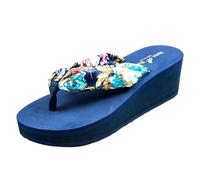 infradito per le donne estive scarpe eleganti scarpe estive antiscivolo scarpe da spiaggia stile bohémien casual confortevole confortevole piattaforma leggera, Blu, Small