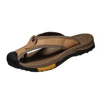 Infradito piatte da uomo, sandali da spiaggia, infradito da uomo, pantofole estive con clip, sandali da passeggio, scarpe estive da piscina all'aperto, cachi, 40 2/3 EU