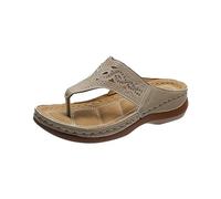 Infradito retrò da donna, pantofole infradito da donna, alla moda, cave, estive, leggere, senza lacci, per esterni, casual, vestibilità larga, comode pantofole ortesi con supporto per arco, Marrone