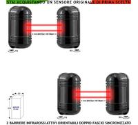 Infrarossi Attivi 2 Barriere Doppio Fascio Ester/Inter 100/200 MT Rileva Intrusi