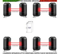 Infrarossi Attivi 4 Barriere Lineari Ester/Inter 30/60 MT Rileva Intrusi Allarme