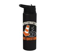Infrastructure Has Questions Public Works Humor Stainless Steel Insulated Water Bottle