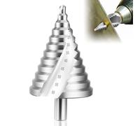 Infreecs Heller - Punta per trapano a gradini HSS 6-60 mm, con 12 livelli, trapano preciso con scanalatura a spirale, fusto da 13 mm, per metallo, legno e plastica