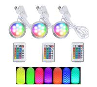 Infreecs Set di 3 lampade a LED per stampante 3D Bambu Lab A1/A1 mini/P1P/P1S/X1C, strisce luminose a LED RGB con telecomando, per stampante 3D creativa, ricambio per luce notturna, 5 V, USB, 16