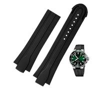 INFRI 24mm* 12mm Lug End Gomma Impermeabile Cinturino Per Oris Wristband Silicone Watch Strap In Acciaio Inox Chiusura Pieghevole, 24-12mm
