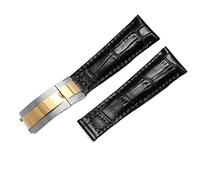 INFRI Cinturino in vera pelle per Rolex Water Ghost Daytona Yacht Logtype Bracciale in pelle verde 20 millimetri fibbia farfalla cinturino, 21mm