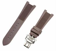 INFRI Cinturino per orologio da polso in gomma siliconica da 25 mm, con fibbia pieghevole per PATEK PHILIPPE cinturino Nautilus Series, 25mm