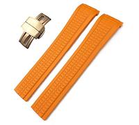 INFRI Per Patek 5164A 5167A AQUANAUT Philippe Series Butterfly Buckle Silicone Watch Strap 21mm Colorful Fluorous Rubber Watch Band, Gold Buckle