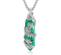 INFSEU Collana Fenice di cristallo, Sospensione Di Uccelli Spirituali Animali Spirituali Malachite Gioielli Crystal Che Aumentano Gioielli Phoenix Regali per Donne Ragazze Lei
