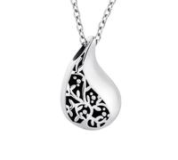 InfuMemo Collana con urna a forma di goccia con albero della vita, gioiello commemorativo per ceneri, gioiello commemorativo per donne e uomini, Acciaio inossidabile
