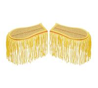 INFUNLY 1 paio di spalline frange da 4,7" × 3,15" nappe epauletten della guardia d'onore spilla a spalla staccabili tavole con frange dorate per orchestra uniformi per decorazione giacca di stoffa