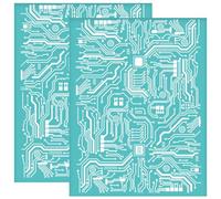 INFUNLY 2 stencil adesivi riutilizzabili per circuiti stampati, 21 x 28 cm, stencil adesivi per pittura su sfondo a rete, kit per pittura su legno, decorazione domestica