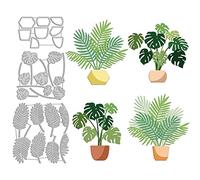 INFUNLY 24 fustelle per foglie di palma in metallo, fustellate per vasi di fiori per goffratura, stencil per piante tropicali, scrapbooking, decorazioni regalo di Pasqua