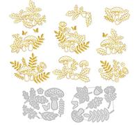 INFUNLY 28 pz Fustelle di Funghi Fiore Hot Foil Piatto Foglia 3D Die Cuts Stencil Album Goffratura di Carta Muore per La Fabbricazione di Carte Scrapbooking Decorazione di Carta Muore