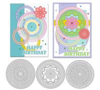 INFUNLY 8 fustelle rotonde per la creazione di biglietti, fiori circolari, sfondi a strati, anelli decorativi per etichette decorative, stencil per fai da te, scrapbooking, artigianato