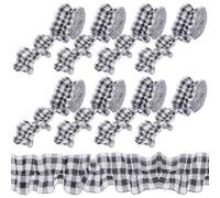 INFUNLY 8 rotoli in bianco e nero increspato bacheca bordo plaid juta bollettini board trim lino 6,6 x 240 cm casa colonica bacheca decorazione fai da te bordi per scuola aula decorazione