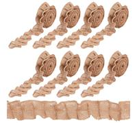 INFUNLY 8 rotoli in tinta unita color cachi increspato per bacheca bordura in tela di lino per bollettini 4,8 x 240 cm, decorazione fai da te per scuola aula decorazione arti artigianali